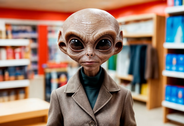 Photo gratuite portrait d'une créature extraterrestre ou d'un extraterrestre