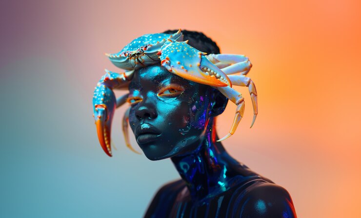 Photo gratuit portrait d'une créature marine surréaliste