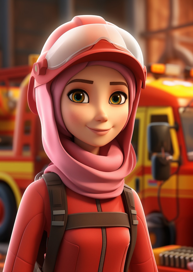 Photo gratuit portrait dessiné en 3d d'une femme ouvrière lors de la célébration de la fête du travail