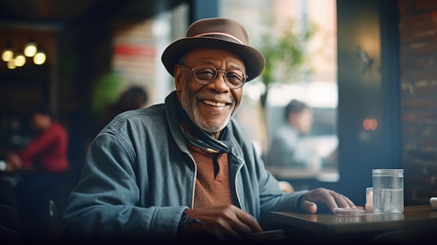 Photo gratuite portrait du vieil homme en vue latérale