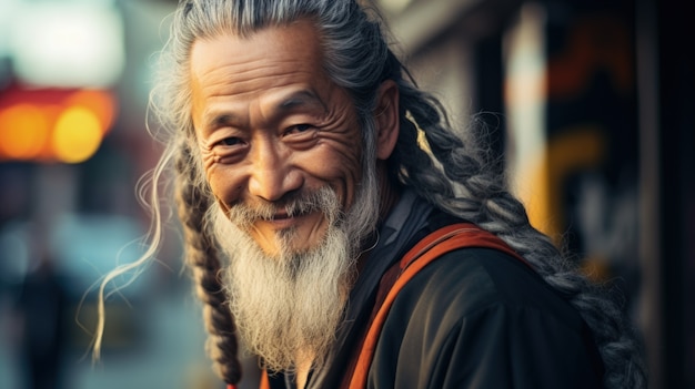 Portrait du vieil homme en vue latérale