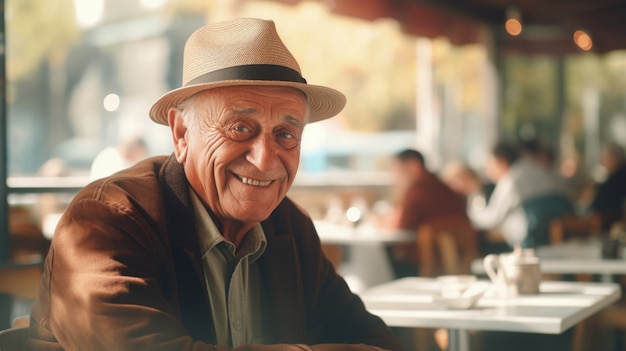 Portrait du vieil homme en vue latérale