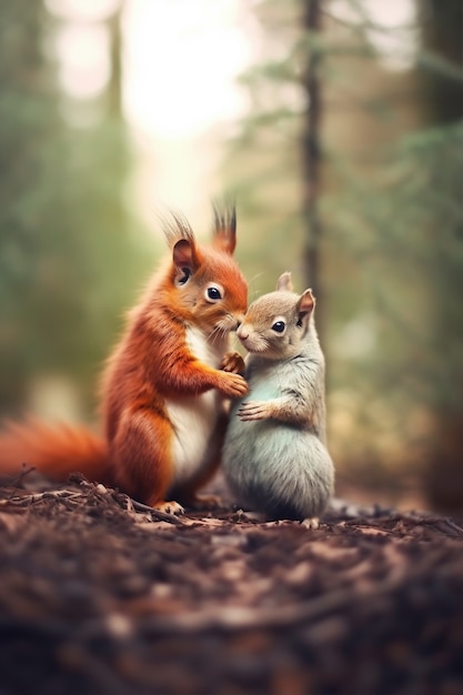 Photo gratuite portrait d'écureuils