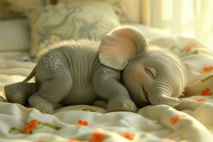 Photo gratuit portrait d'un éléphant mignon en 3d