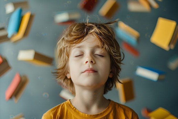 Portrait d'un enfant autiste dans un monde fantastique