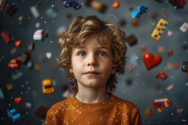 Portrait d'un enfant autiste dans un monde fantastique