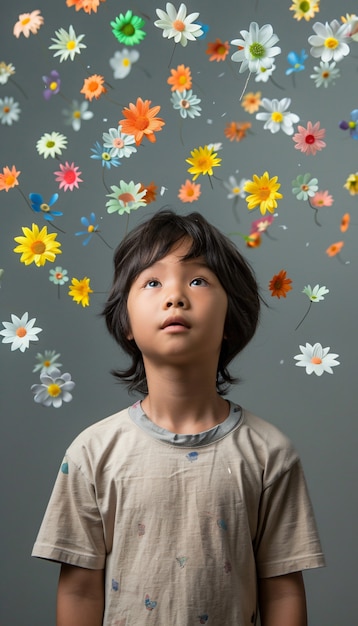 Portrait d'un enfant autiste dans un monde fantastique