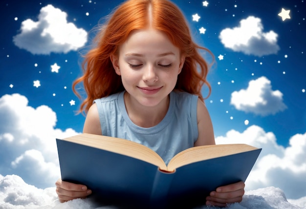 Photo gratuite portrait d'un enfant en train de lire
