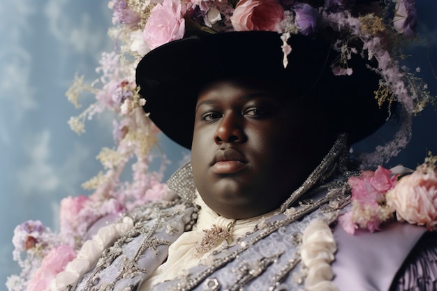 Photo gratuite portrait d'un être fantastique avec une esthétique de fées