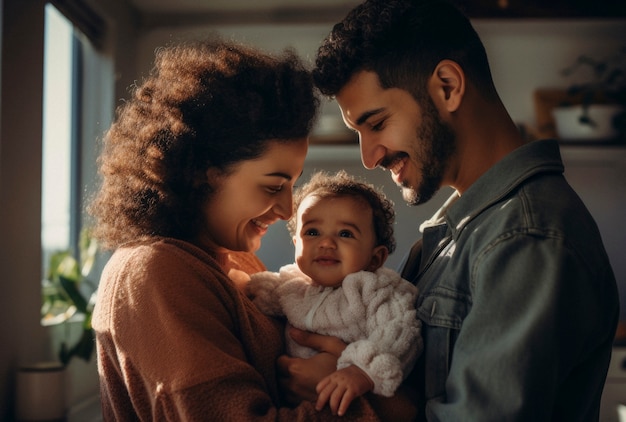 Portrait d'une famille heureuse et aimante