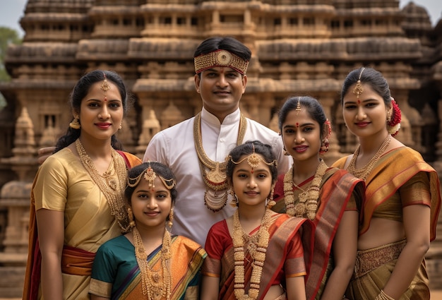 Portrait de famille des Indiens