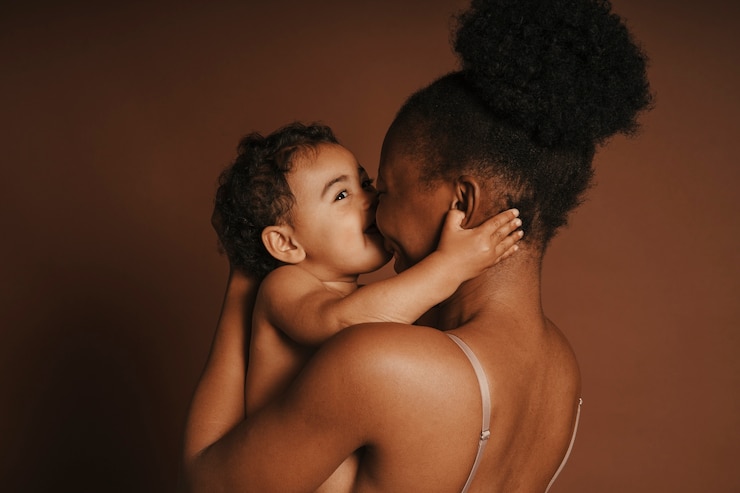Photo gratuit portrait de famille noir