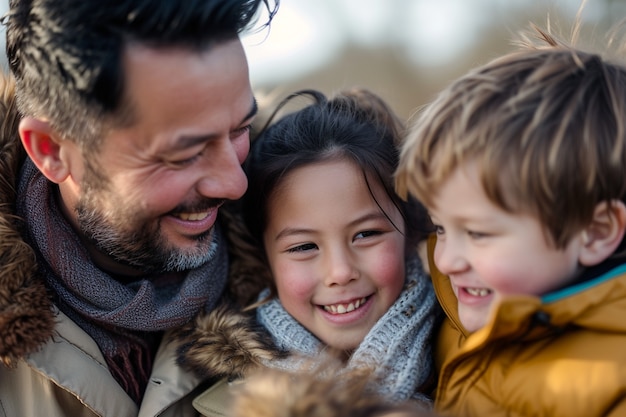 Portrait d'une famille non traditionnelle avec un père célibataire