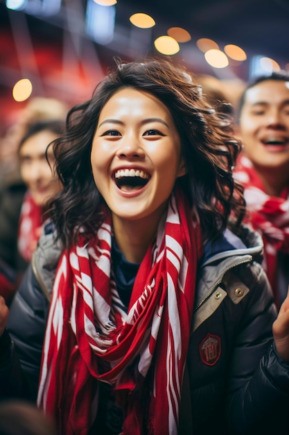 Photo gratuite portrait d'un fan de match de football appréciant le match