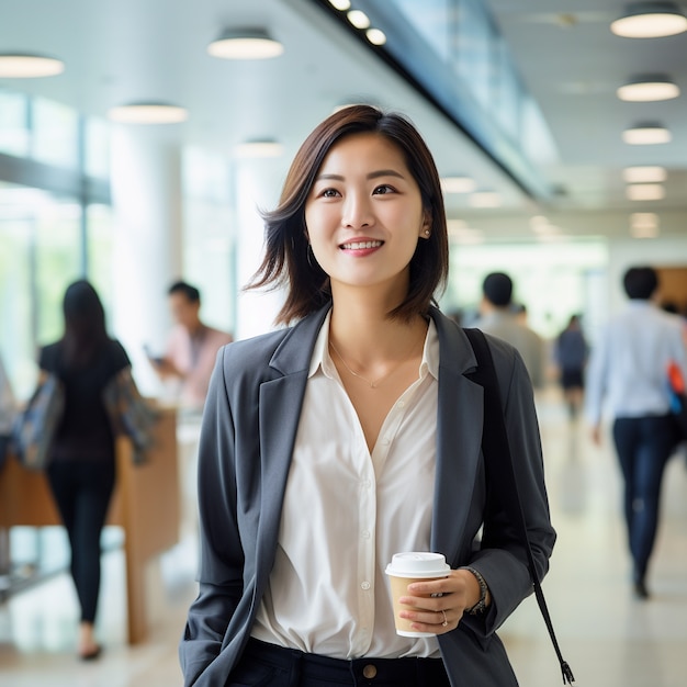 Photo gratuite portrait d'une femme d'affaires élégante et professionnelle