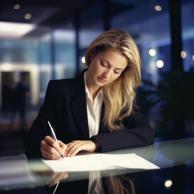 Portrait d'une femme d'affaires élégante et professionnelle