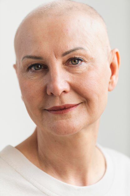 Portrait de femme atteinte d'un cancer de la peau