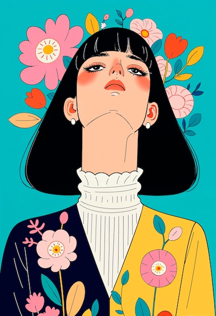 Portrait de femme coloré