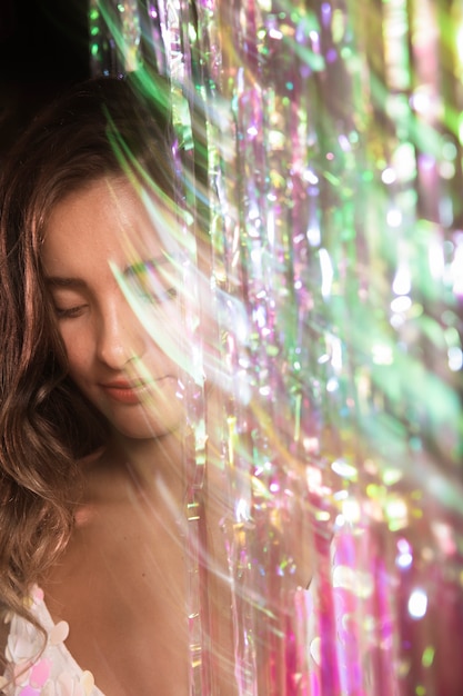 Portrait D'une Femme Avec Effet De Flou De Mouvement