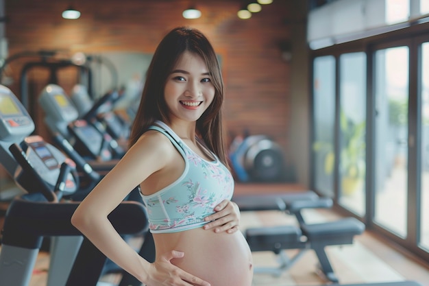 Portrait d'une femme enceinte asiatique