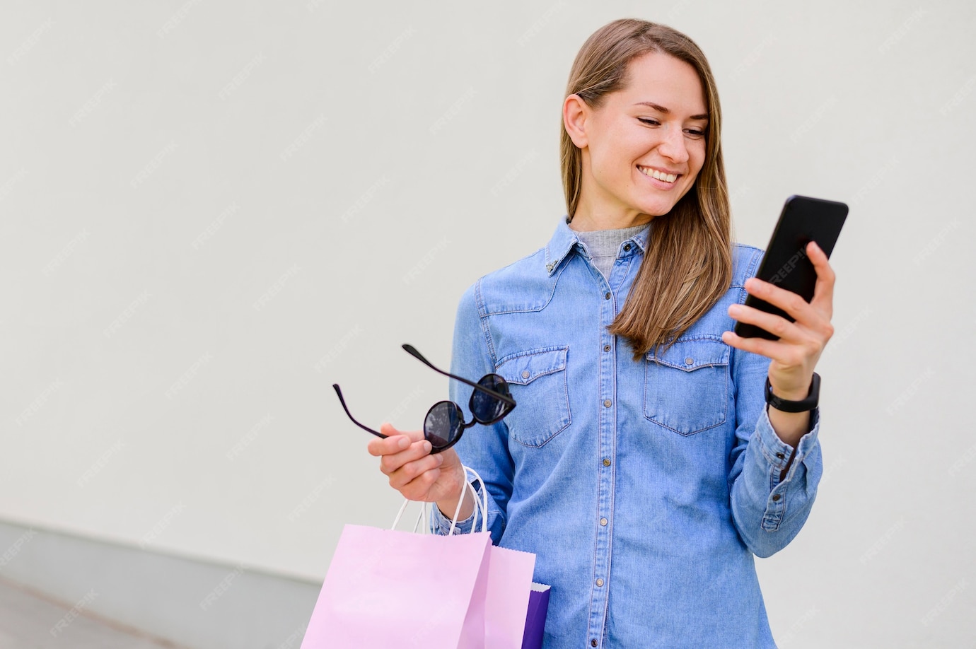 Joyful Female E-commerce Shopper