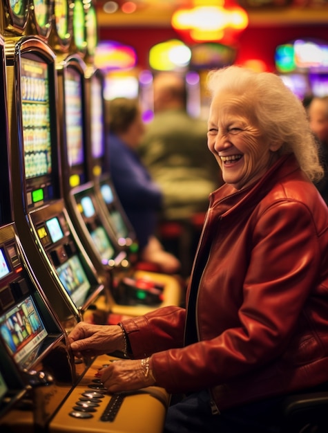 Photo gratuite portrait d'une femme jouant au casino