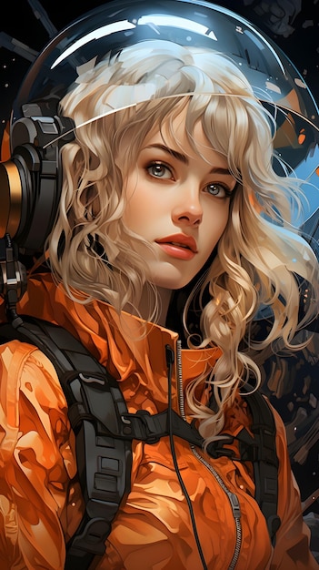 Photo gratuite portrait de femme de manga sci-fi