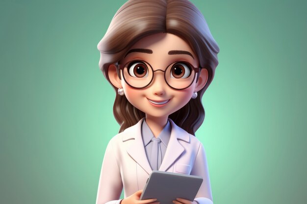 Portrait d'une femme médecin en 3D