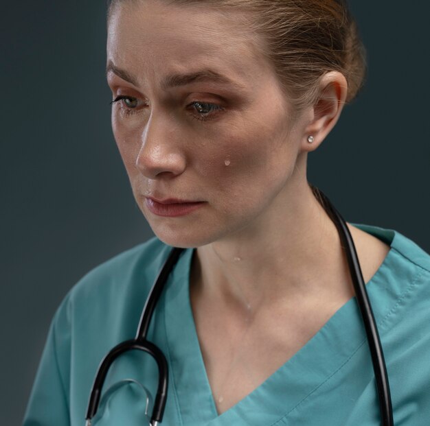 Portrait de femme médecin souffrant
