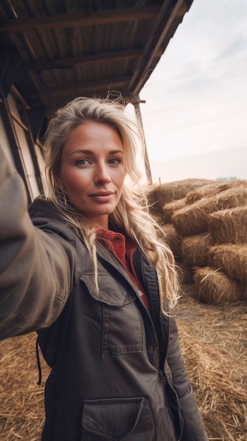 Photo gratuite portrait d'une femme millénaire vivant à la campagne après avoir déménagé de la ville