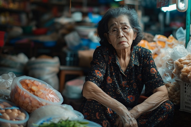 Photo gratuite portrait d'une femme triste et solitaire