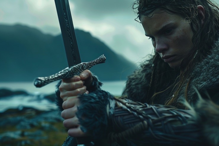 Photo gratuit portrait d'une femme viking scandinave