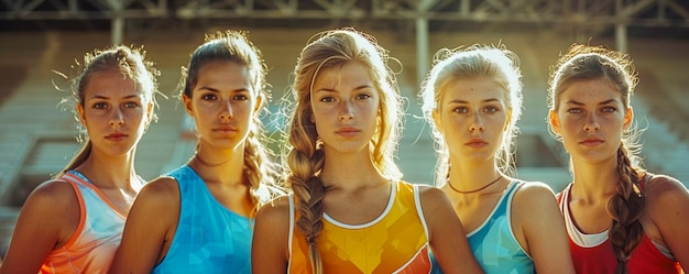 Photo gratuite portrait de femmes en compétition aux jeux olympiques