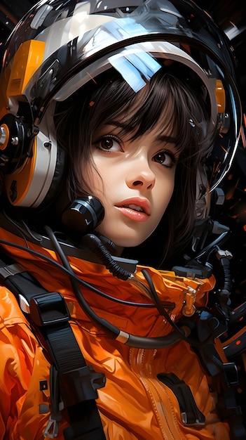 Photo gratuite portrait de fille de manga sci-fi