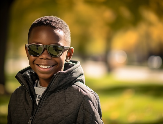 Photo gratuite portrait d'un garçon africain souriant