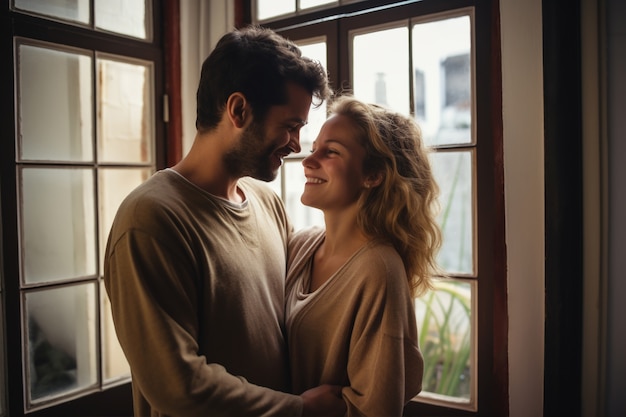 Portrait en gros plan d'un couple ensemble