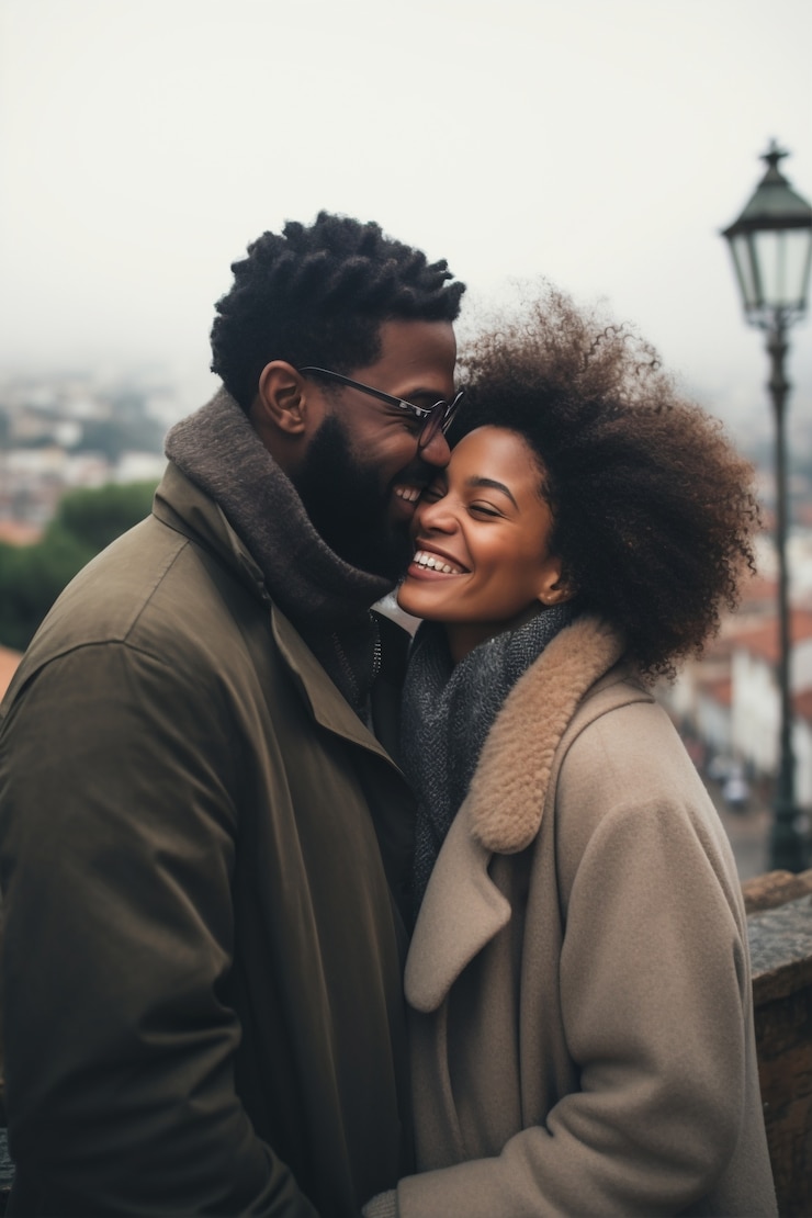 Photo gratuit portrait en gros plan d'un couple ensemble