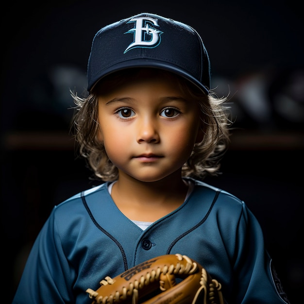 Portrait en gros plan d'un jeune joueur de baseball