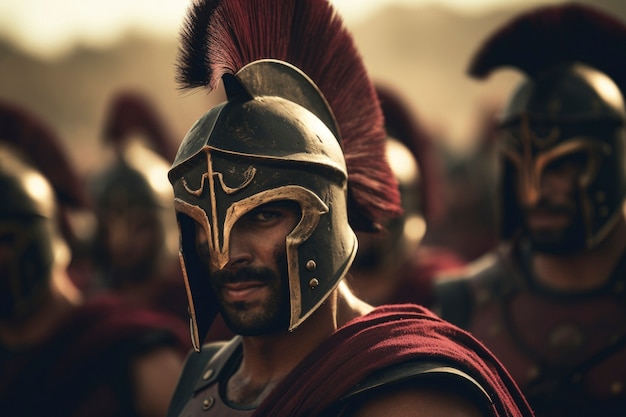 Photo gratuite portrait d'un guerrier de l'empire romain antique