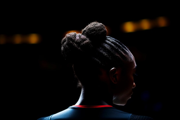 Photo gratuite portrait d'une gymnaste afro-américaine se préparant pour la compétition