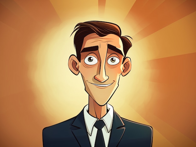 Portrait d'homme d'affaires en style dessin animé