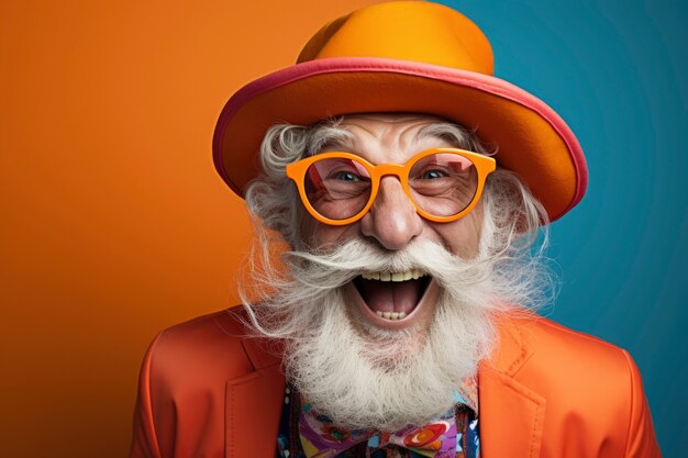 Portrait d'un homme âgé souriant