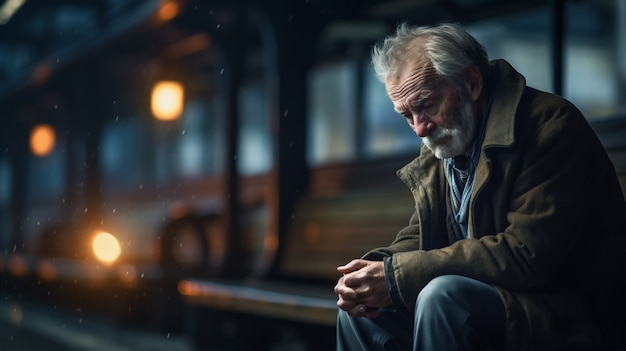 Photo gratuite portrait d'un homme déprimé de près