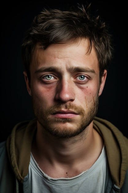 Photo gratuite portrait d'un homme déprimé