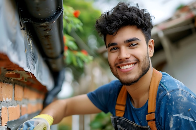 Photo gratuite portrait d'un homme faisant des tâches ménagères et participant au nettoyage de la maison