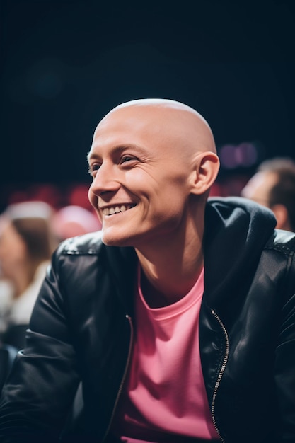 Portrait d'un homme souriant en vue latérale