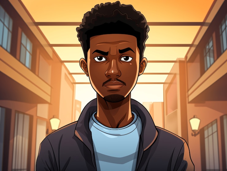 Photo gratuit portrait d'homme en style dessin animé