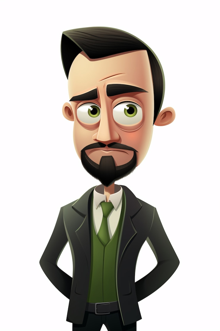Photo gratuit portrait d'homme en style dessin animé