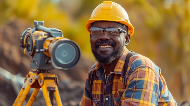 Photo gratuite portrait d'un homme travaillant comme ingénieur