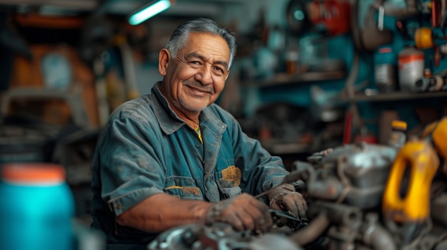 Photo gratuite portrait d'un homme travaillant comme mécanicien